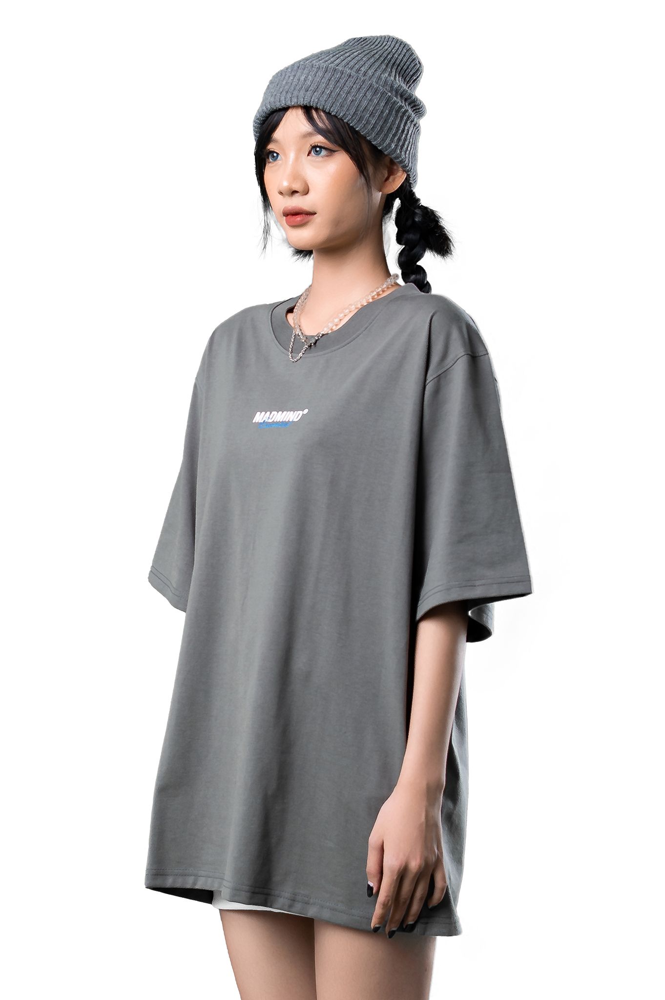  Áo Thun Essential Madmind Màu Xám, In Cao, Logo Lấp Lánh 