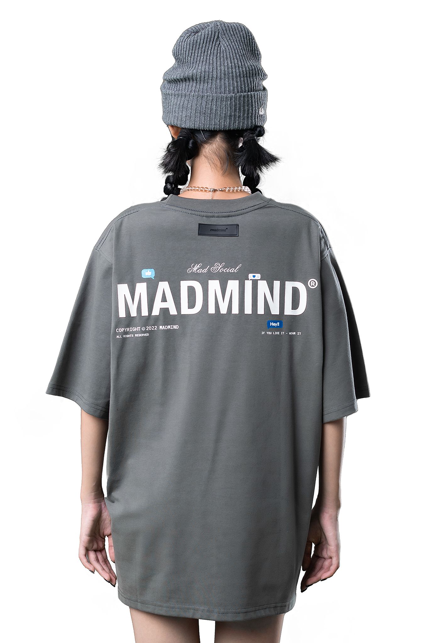  Áo Thun Essential Madmind Màu Xám, In Cao, Logo Lấp Lánh 
