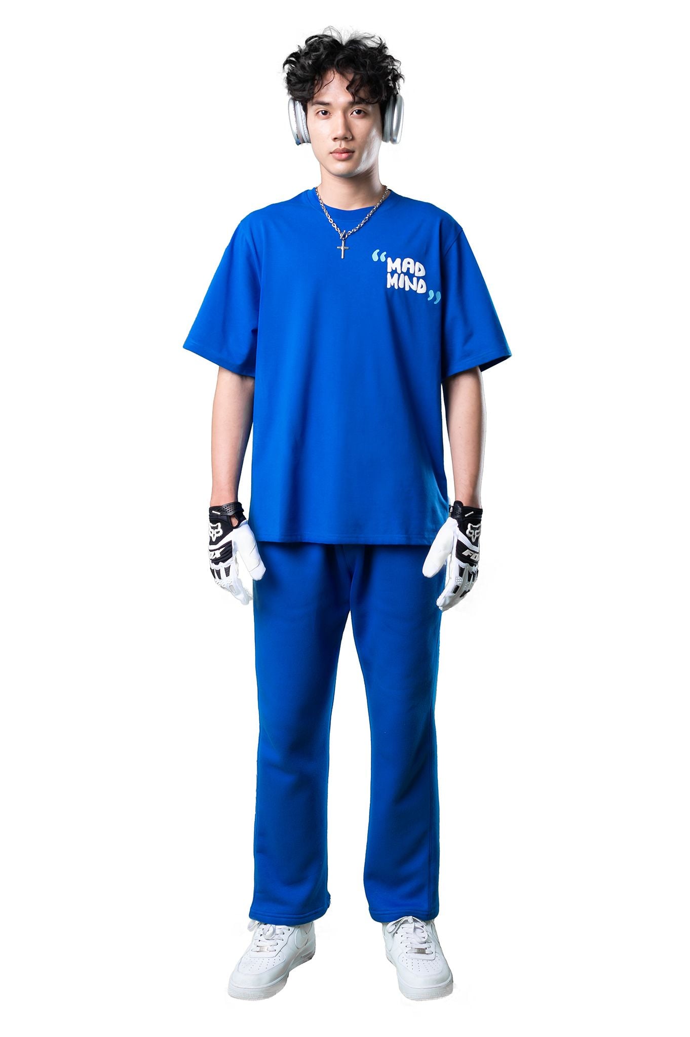  Quần Dài Premium Logo Madmind Nỉ Bông Màu Xanh Dương 