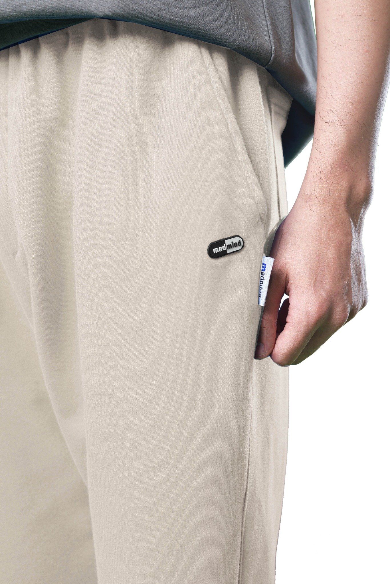  Quần Dài Premium Logo Madmind Nỉ Bông Màu Be 