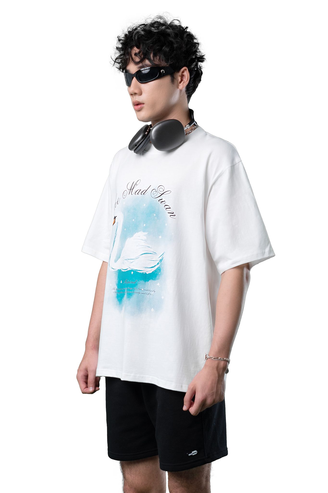  Quần Ngắn Premium Logo Madmind Nỉ Bông Màu Đen 