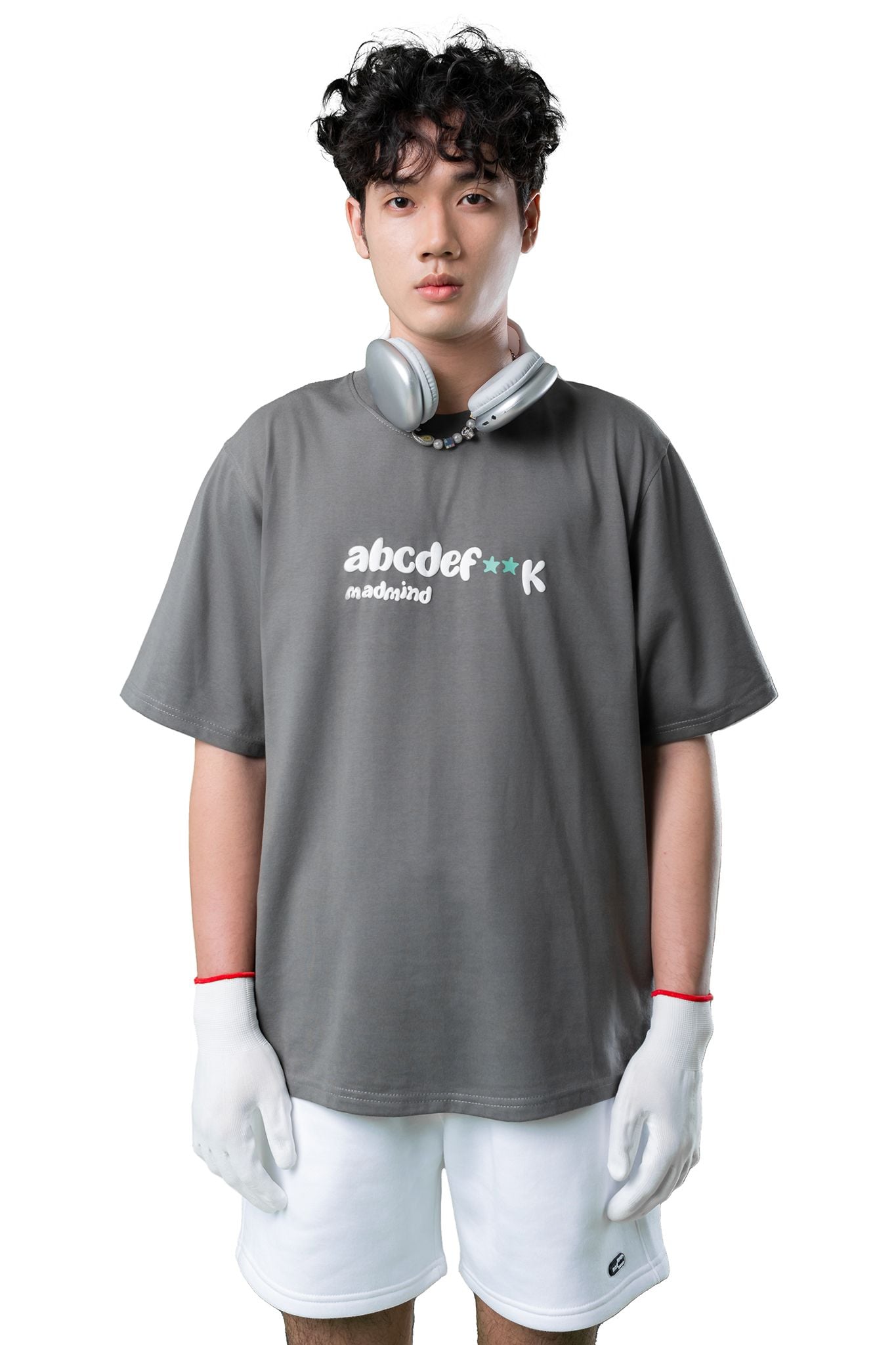  Quần Ngắn Premium Logo Madmind Nỉ Bông Màu Trắng 