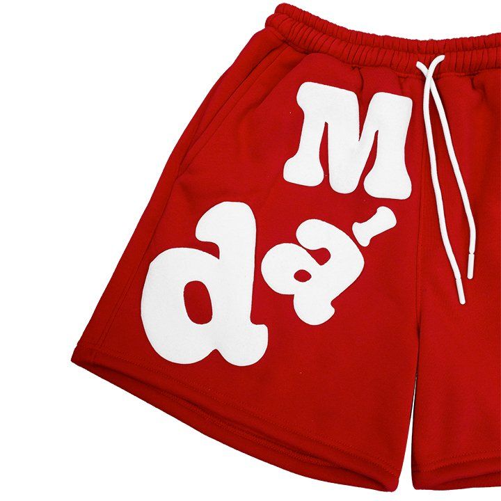  Quần Ngắn Bubblegum In Nổi Madmind -  Màu Đỏ 