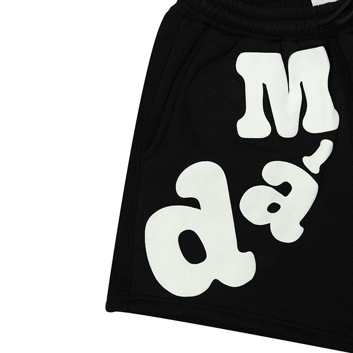  Quần Ngắn Bubblegum In Nổi Madmind -  Màu Đen 