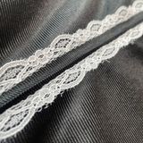  Áo Thun Nữ Lệch Vai Tay Dài Họa Tiết Phối 2 Sọc Ren Fancy Sweater MADMIND - Màu Đen 