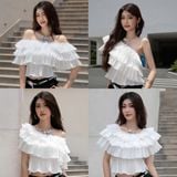  [ MẶC 4 KIỂU ] Áo Nữ Trễ Vai PUDDING MADMIND - Màu Trắng 