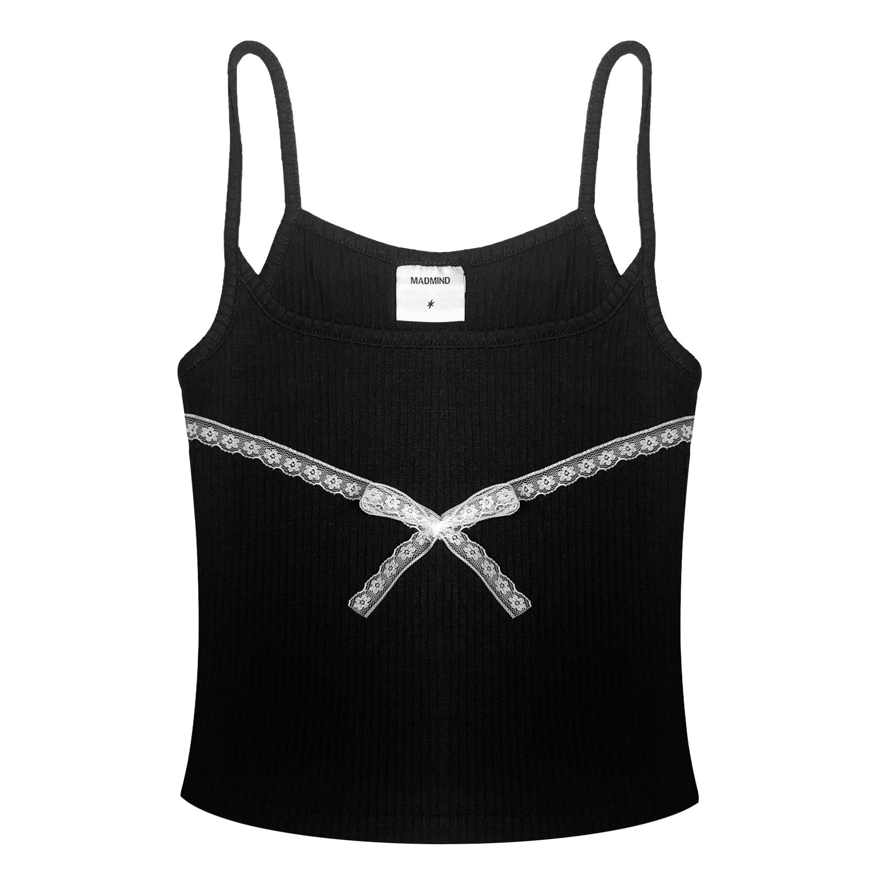  Áo Hai Dây Nữ Đính Nơ Bowie Top MADMIND - Màu Đen 