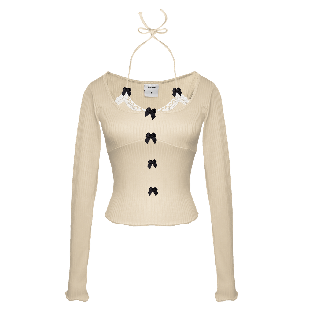  Áo Nữ Tay Dài BOWTIFUL MADMIND - Màu Be 