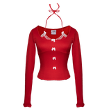  Áo Nữ Tay Dài BOWTIFUL MADMIND - Màu Đỏ 