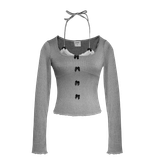  Áo Nữ Tay Dài BOWTIFUL MADMIND - Màu Xám 