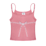  Áo Hai Dây Nữ Đính Nơ Bowie Top MADMIND - Màu Hồng 