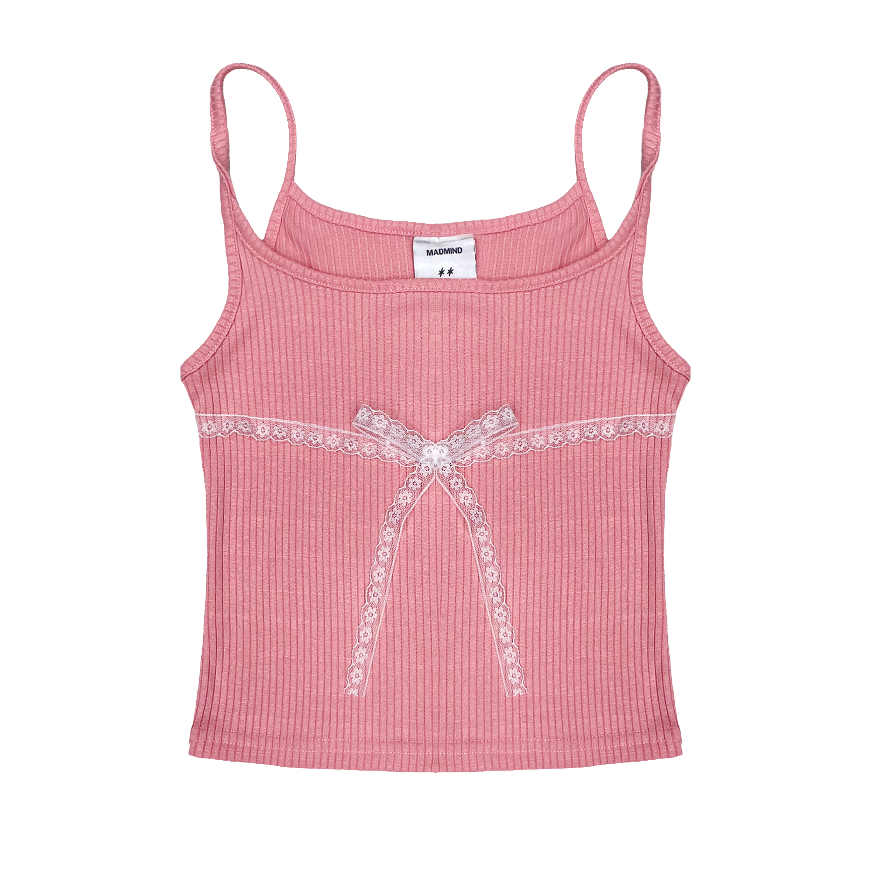  Áo Hai Dây Nữ Đính Nơ Bowie Top MADMIND - Màu Hồng 