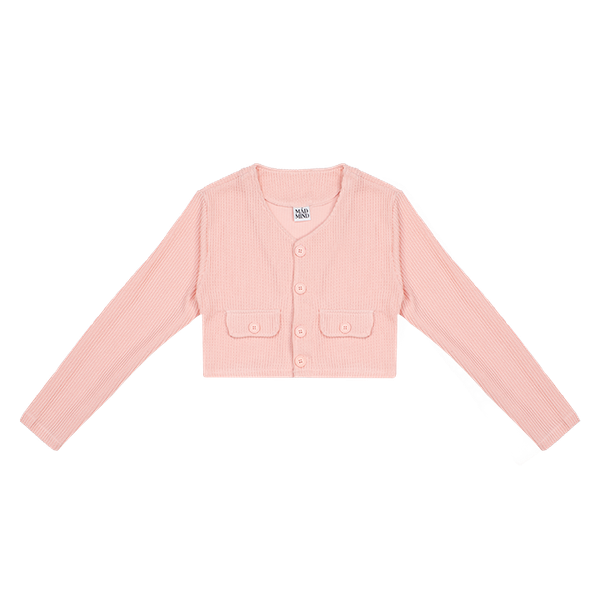  Áo Croptop Len Tay Dài Cropped Wool Jacket - Màu Hồng 