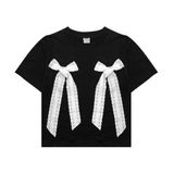  Áo Thun Form Baby Phối Nơ Double Cute Madmind - Màu Đen 
