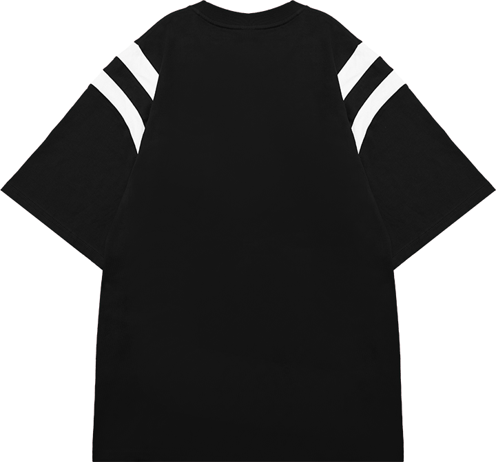  Áo Thun Ngắn Tay In Logo Phối Viền Tay Unisex Curve Tshirt Madmind 100% Premium Cotton - Màu Đen 