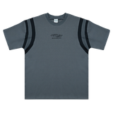  Áo Thun Ngắn Tay In Logo Phối Viền Tay Unisex Curve Tshirt Madmind 100% Premium Cotton - Màu Xám 