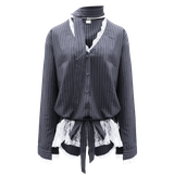  Áo Sơ Mi Nữ Thiết Kế MIKO MADMIND - Màu Xám 