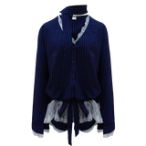  Áo Sơ Mi Nữ Thiết Kế MIKO MADMIND - Màu Xanh Đen 