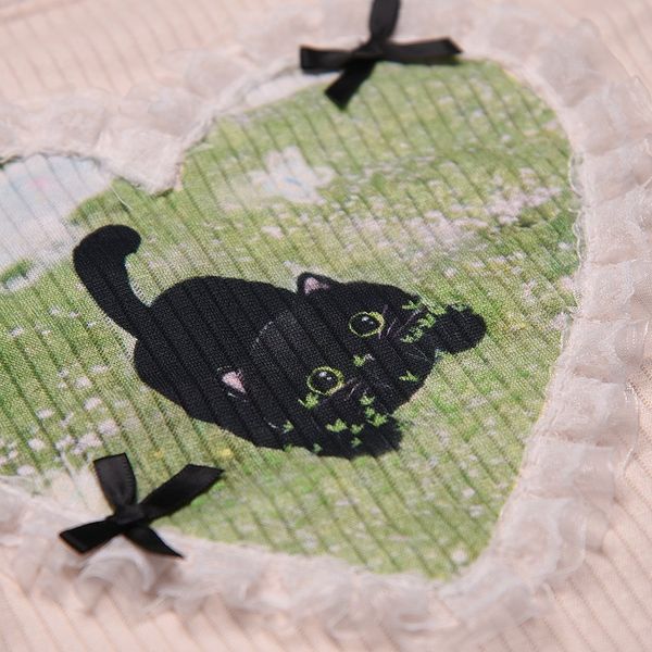  Áo Thun Nữ Form Ôm Body Họa Tiết Phối Ren Rora MADMIND - Màu Be 