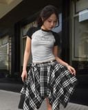  [ MẶC 2 KIỂU ] Chân Váy Nữ Thiết Kế CATCHY MADMIND - Màu Đen Sọc Trắng 