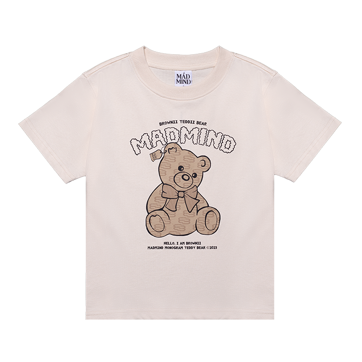  Áo Thun Form Baby Brownii Teddy Doll Madmind - Premium 100% Cotton 2 Chiều Màu Cream 