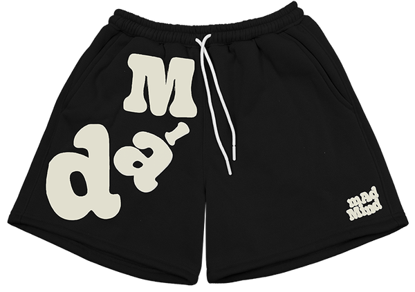  Quần Ngắn Bubblegum In Nổi Madmind -  Màu Đen 
