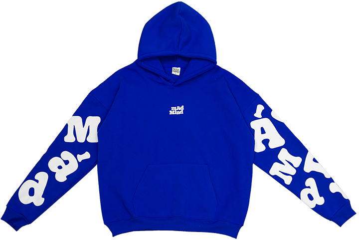  Áo Hoodie Tay Dài Bubblegum In Nổi Madmind -  Màu Xanh Dương 