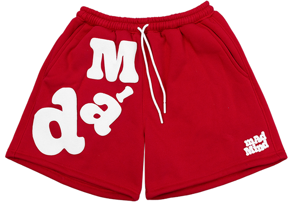  Quần Ngắn Bubblegum In Nổi Madmind -  Màu Đỏ 