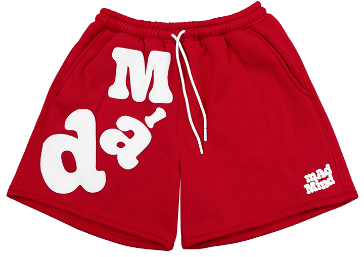  Quần Ngắn Bubblegum In Nổi Madmind -  Màu Đỏ 