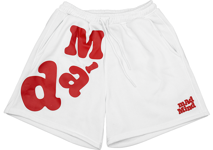  Quần Ngắn Bubblegum In Nổi Madmind -  Màu Trắng 