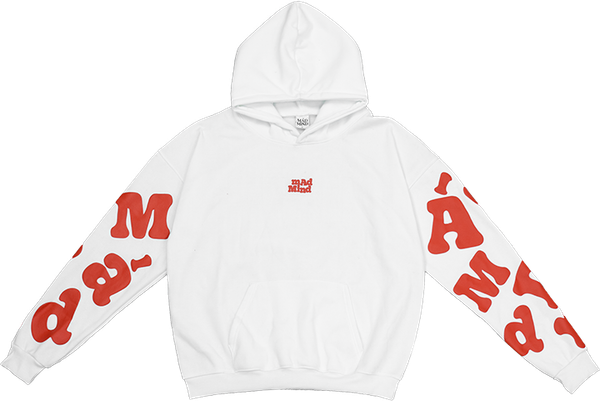  Áo Hoodie Tay Dài Bubblegum In Nổi Madmind -  Màu Trắng 