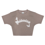  Áo Thun In Nổi Butterfly Croptop Madmind - Màu Cacao 