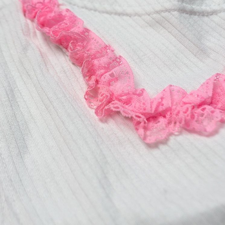  Quần Ngắn Ôm Body Ren Hồng Lace Shorts Madmind - Màu Trắng 