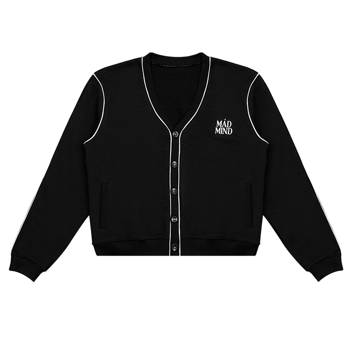  Áo Khoác Cardigan Vải Nỉ Cao Cấp Viền Lai Sketch Cardigan Madmind - Màu Đen 