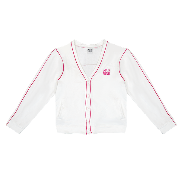  Áo Khoác Cardigan Vải Nỉ Cao Cấp Viền Lai Sketch Cardigan Madmind - Màu Trắng 