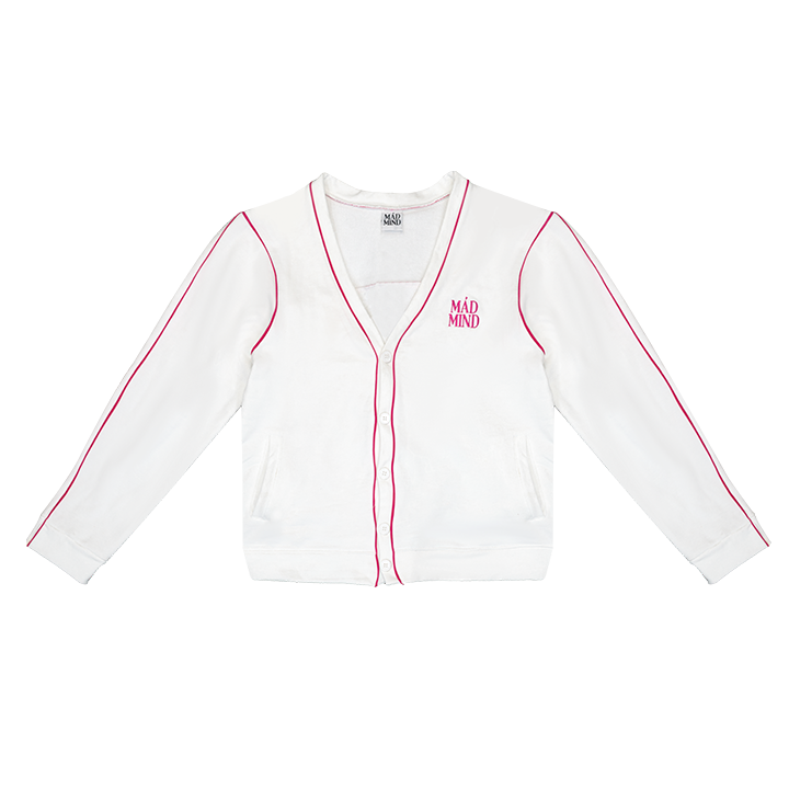  Áo Khoác Cardigan Vải Nỉ Cao Cấp Viền Lai Sketch Cardigan Madmind - Màu Trắng 