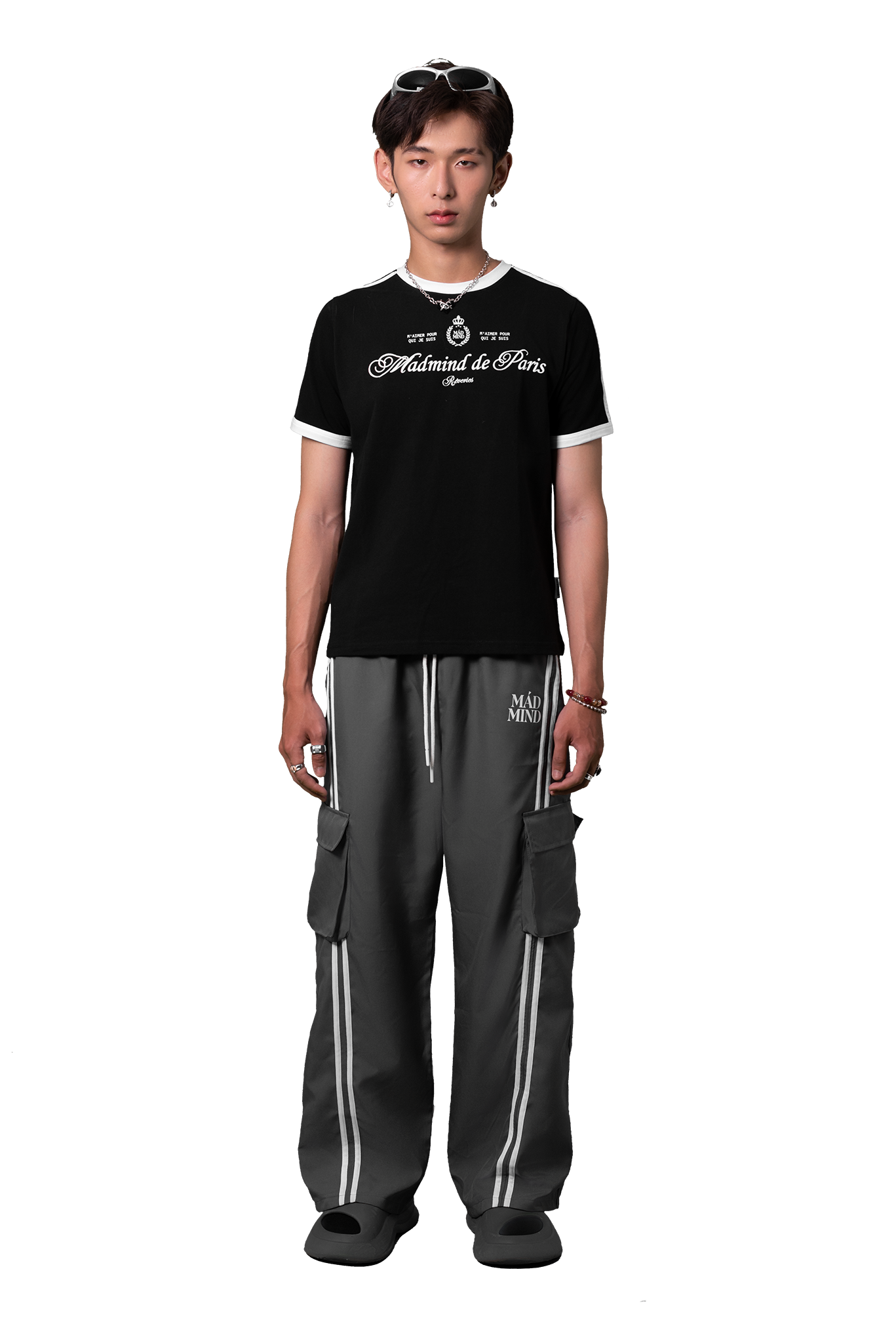  Áo Thun Form BOXY Paris De Madmind - Tay Ngắn Premium Cotton Màu Đen 