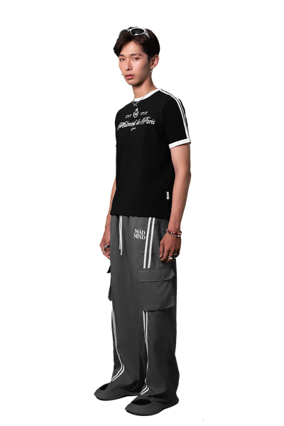  Quần Dài Phối 2 Sọc Túi Hộp 2 Stripe Pocket Pants Màu Xám Đậm 