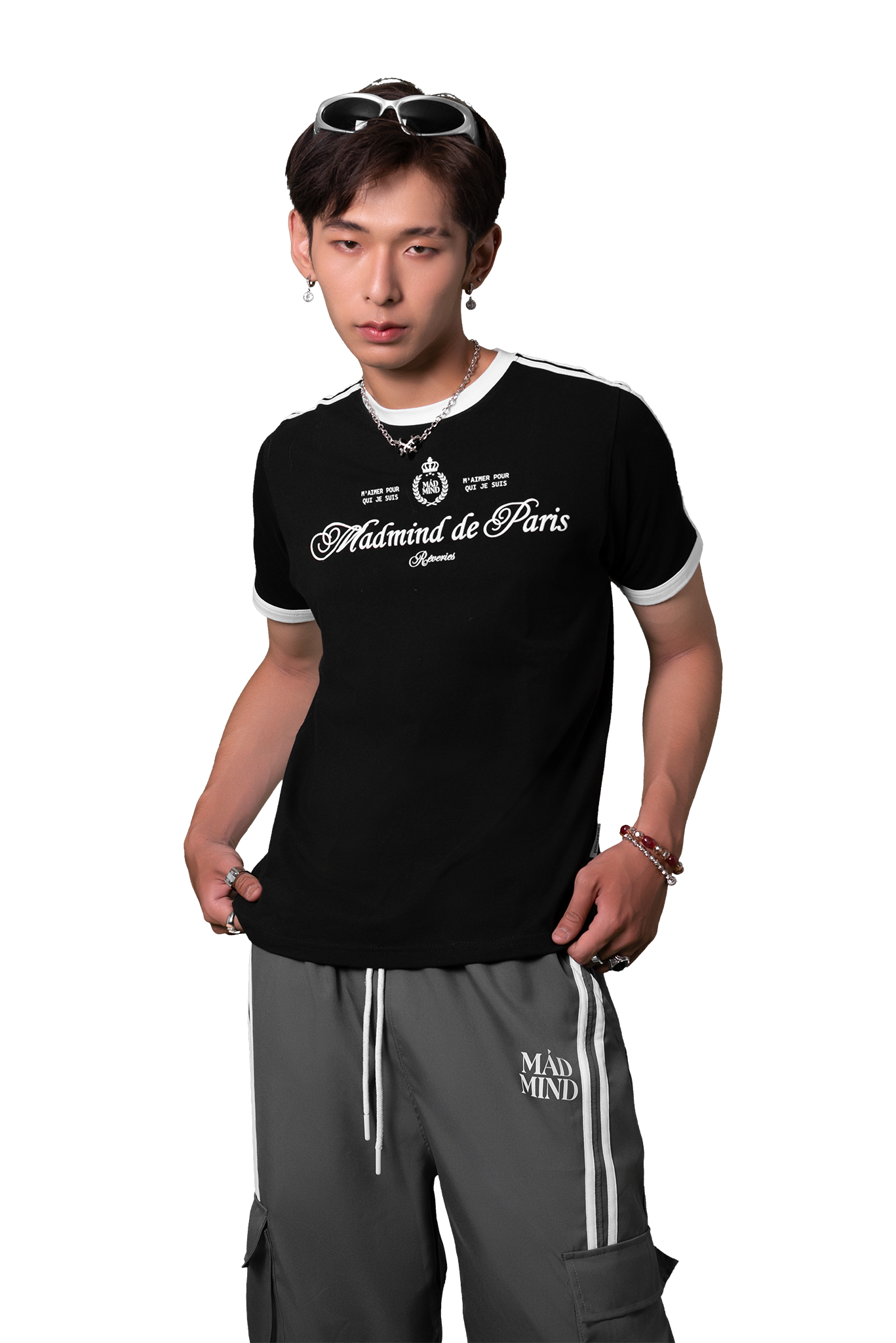  Áo Thun Form BOXY Paris De Madmind - Tay Ngắn Premium Cotton Màu Đen 