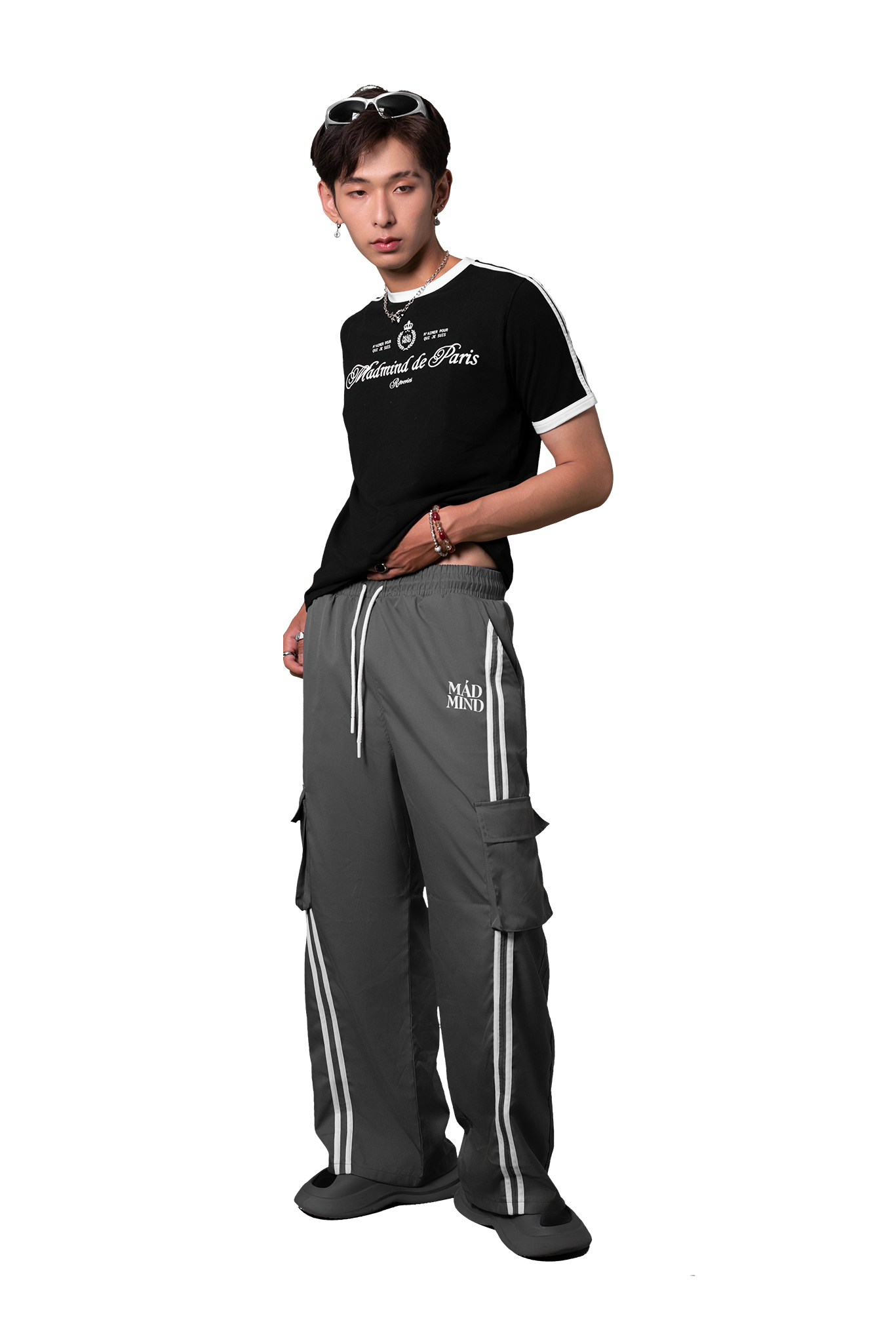  Áo Thun Form BOXY Paris De Madmind - Tay Ngắn Premium Cotton Màu Đen 