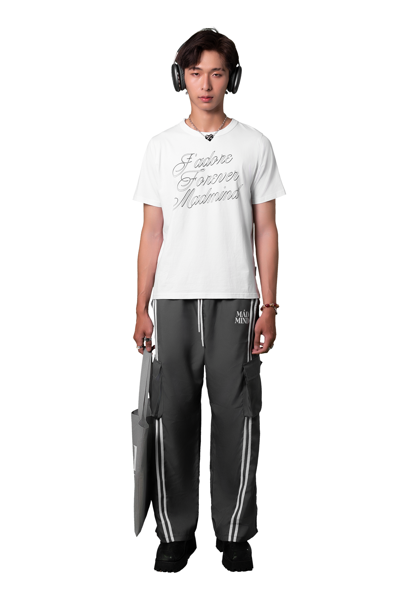  Áo Thun Form Boxy J'adore Madmind - Tay Ngắn Premium Cotton Màu Trắng 