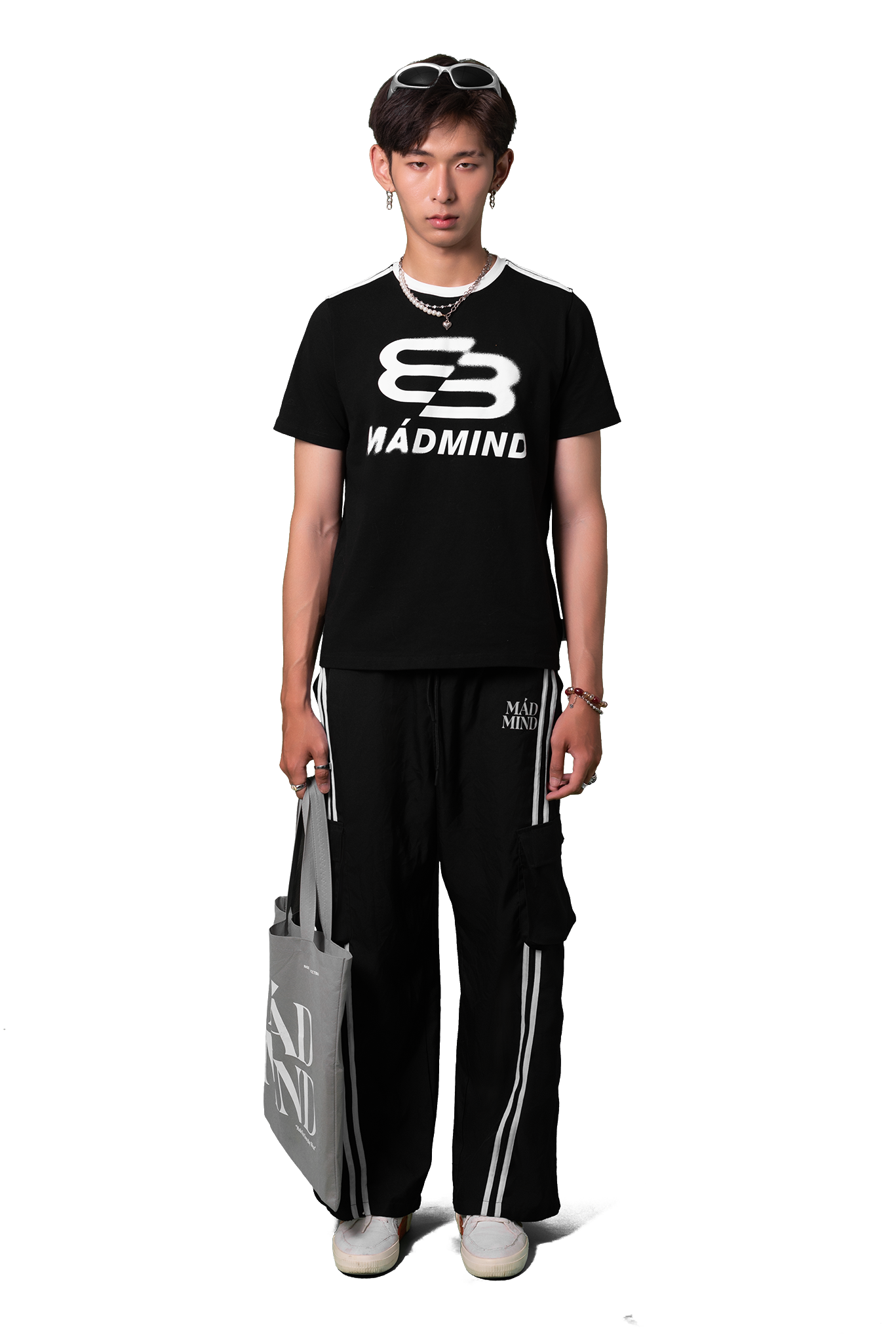  Áo Thun Form Boxy MM Motion Madmind - Phối 2 Sọc Tay Ngắn, Premium Cotton Màu Đen 