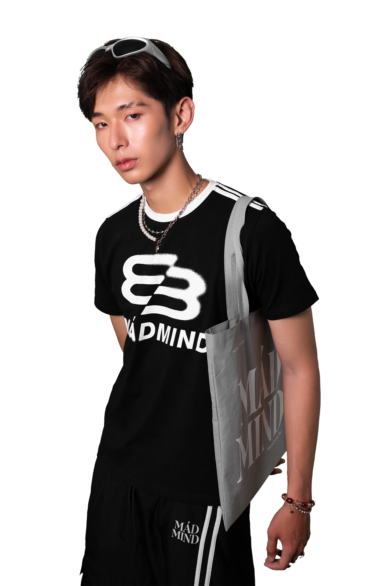  Áo Thun Form Boxy MM Motion Madmind - Phối 2 Sọc Tay Ngắn, Premium Cotton Màu Đen 