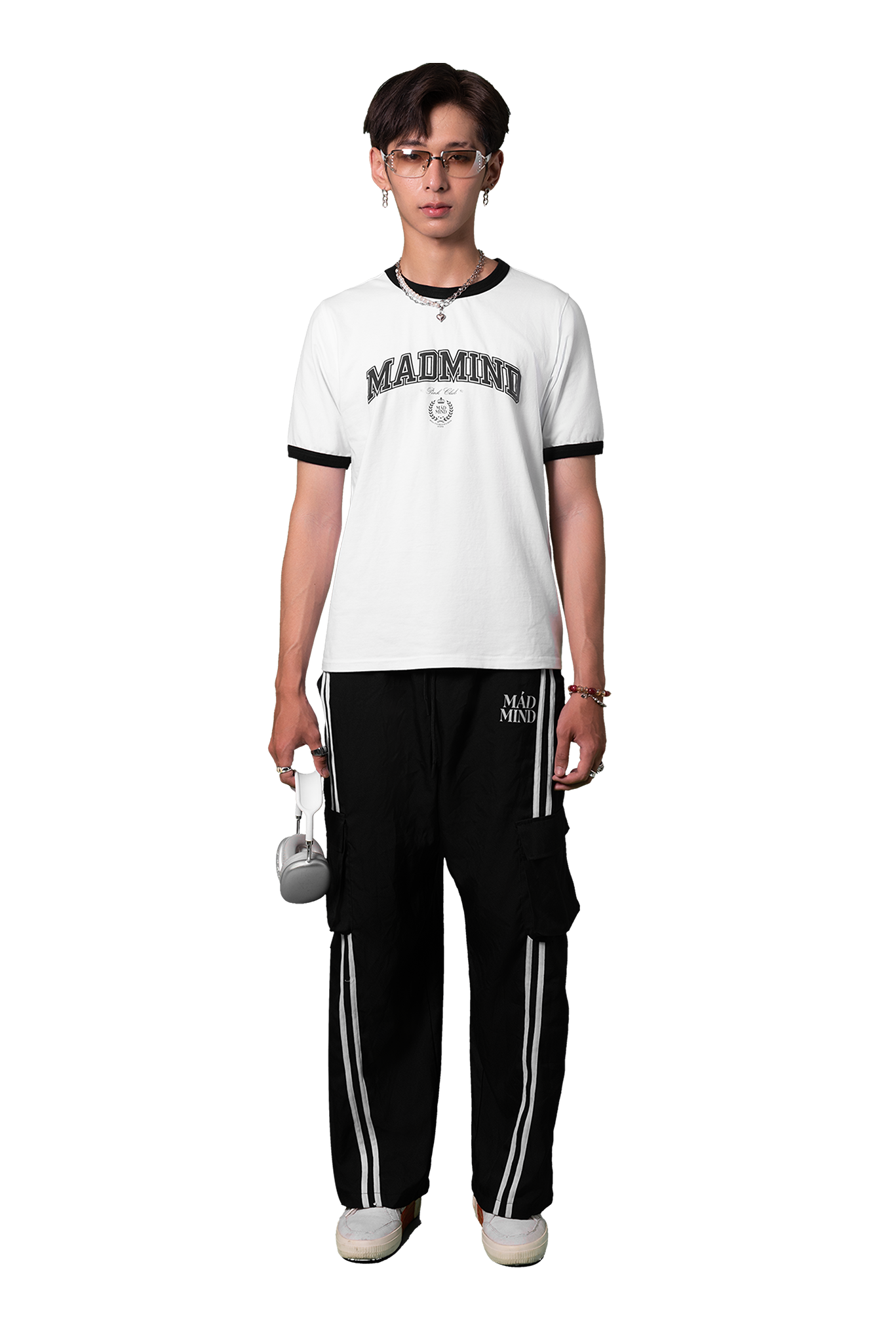  Áo Thun Form Boxy ACA Madmind - Tay Ngắn Premium Cotton Màu Trắng 