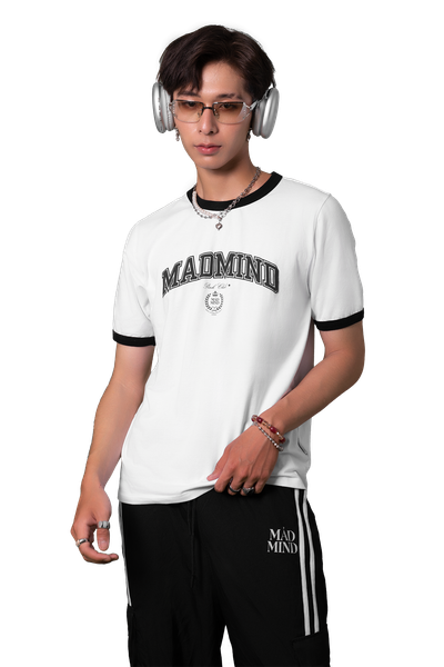  Áo Thun Form Boxy ACA Madmind - Tay Ngắn Premium Cotton Màu Trắng 