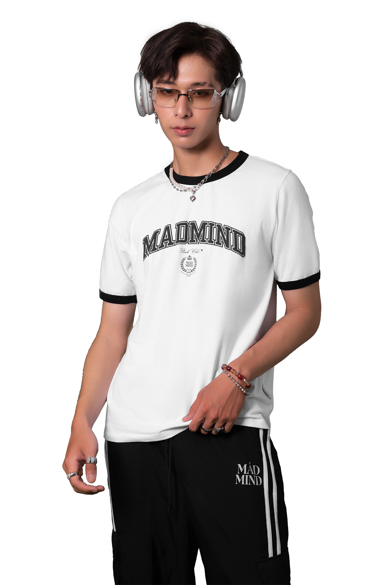  Áo Thun Form Boxy ACA Madmind - Tay Ngắn Premium Cotton Màu Trắng 