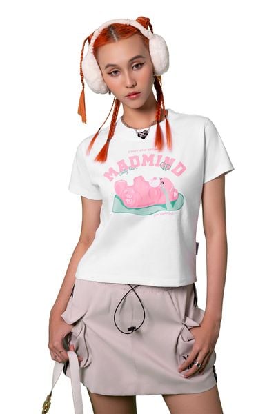  Áo Thun Form Baby Cry Pinkii Madmind - Premium 100% Cotton 2 Chiều Màu Trắng 