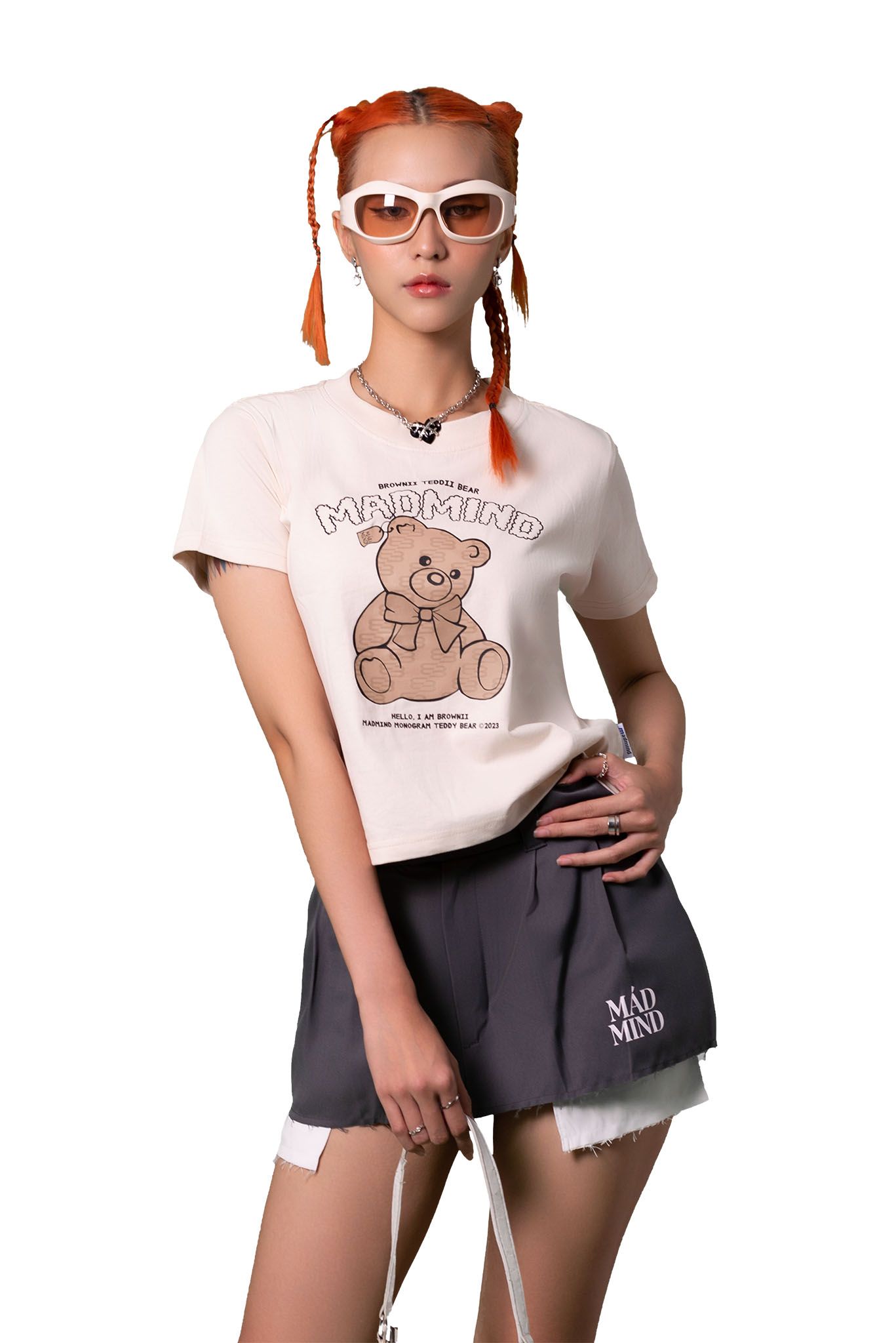  Áo Thun Form Baby Brownii Teddy Doll Madmind - Premium 100% Cotton 2 Chiều Màu Cream 