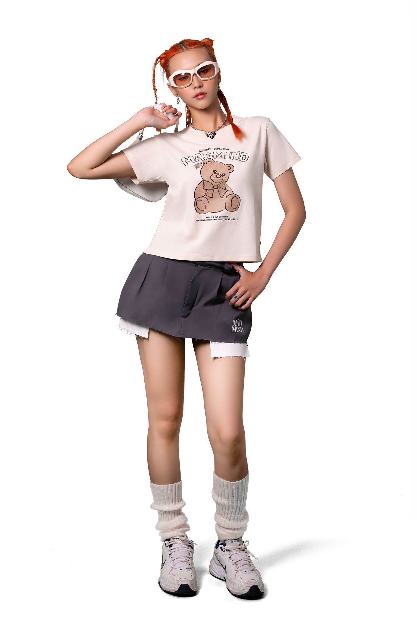  Áo Thun Form Baby Brownii Teddy Doll Madmind - Premium 100% Cotton 2 Chiều Màu Cream 