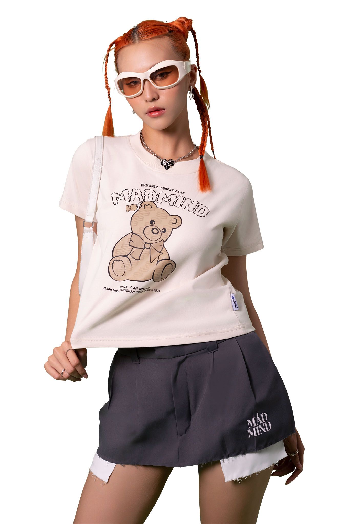 Áo Thun Form Baby Brownii Teddy Doll Madmind - Premium 100% Cotton 2 Chiều Màu Cream 